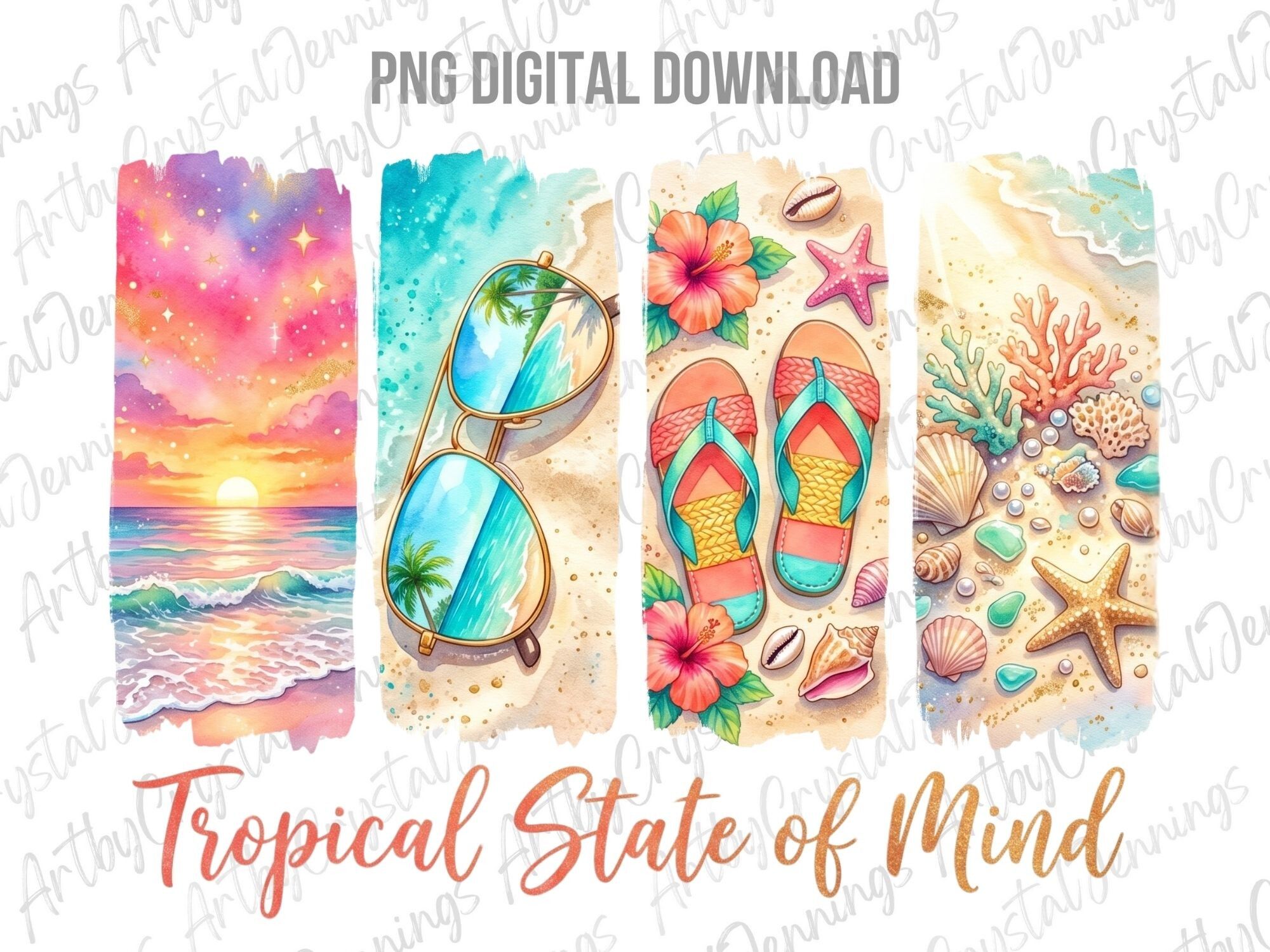 Tropical State of Mind Summer Beach PNG