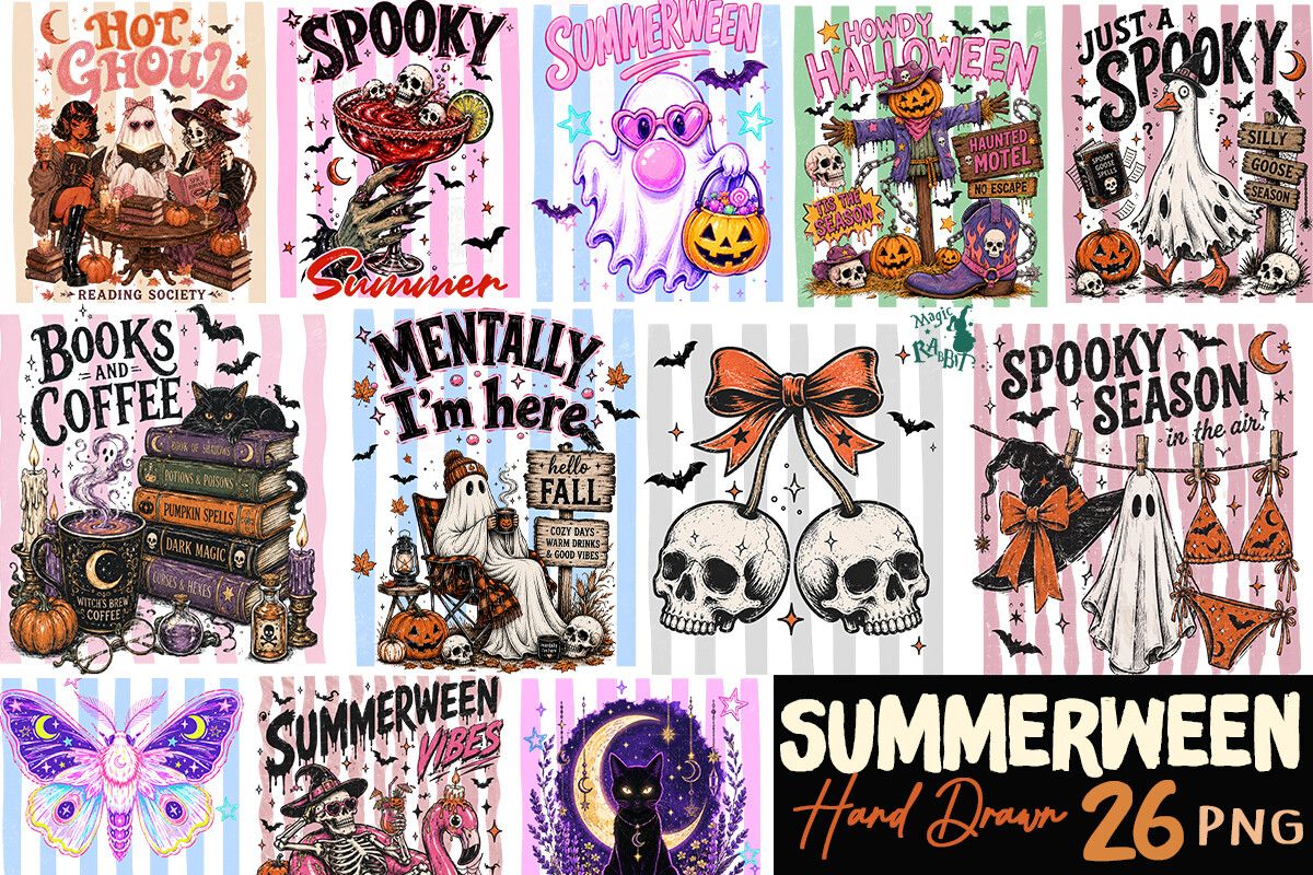 Summerween Hand Drawn Stripes Bundle