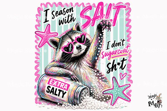 Salty Raccoon Summer PNG