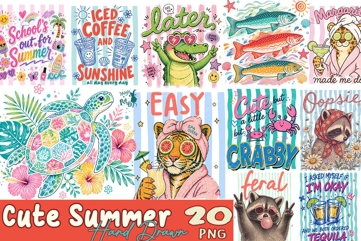 Cute Summer Hand Drawn Bundle